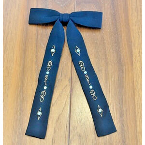 Square Dance Western Rockabilly Black Clip Bow Tie - DO SI DO - VINTAGE RARE